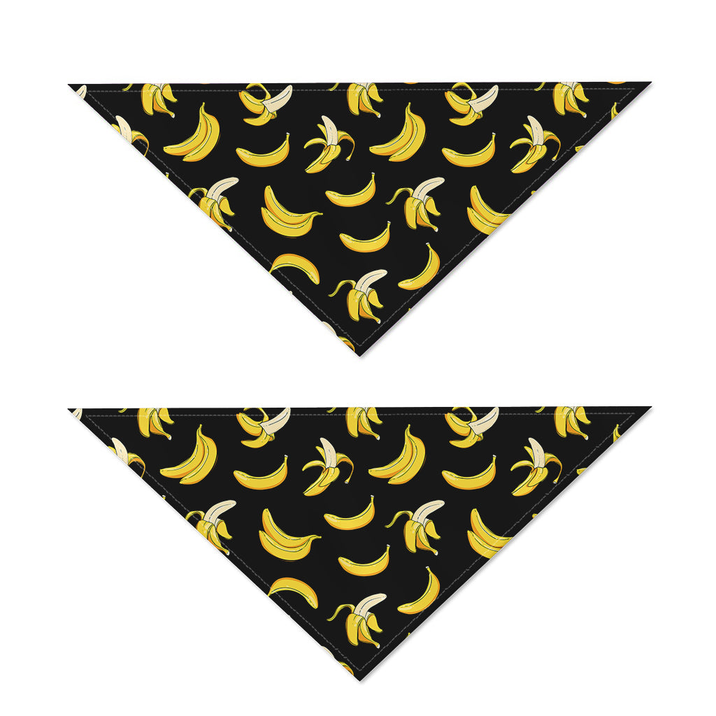Black Cartoon Banana Pattern Print Dog Bandana