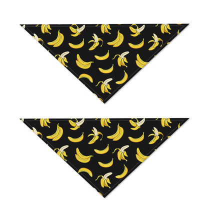 Black Cartoon Banana Pattern Print Dog Bandana