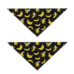 Black Cartoon Banana Pattern Print Dog Bandana
