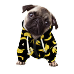 Black Cartoon Banana Pattern Print Dog Zip Up Hoodie