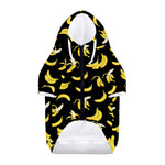 Black Cartoon Banana Pattern Print Dog Zip Up Hoodie