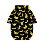 Black Cartoon Banana Pattern Print Dog Zip Up Hoodie