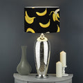 Black Cartoon Banana Pattern Print Drum Lamp Shade