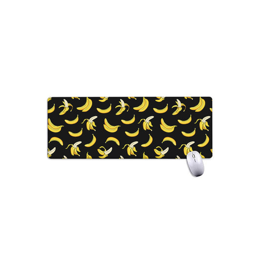 Black Cartoon Banana Pattern Print Extended Mouse Pad