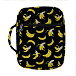 Black Cartoon Banana Pattern Print Front Pocket Bible Bag
