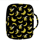 Black Cartoon Banana Pattern Print Front Pocket Bible Bag