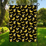 Black Cartoon Banana Pattern Print Garden Flag