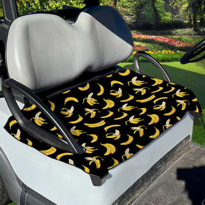 Black Cartoon Banana Pattern Print Golf Cart Seat Cover