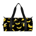 Black Cartoon Banana Pattern Print Gym Bag