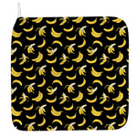 Black Cartoon Banana Pattern Print Hand Towel