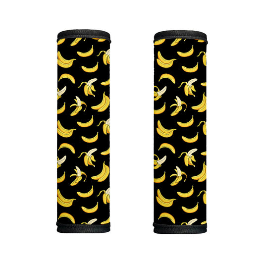 Black Cartoon Banana Pattern Print Handle Covers