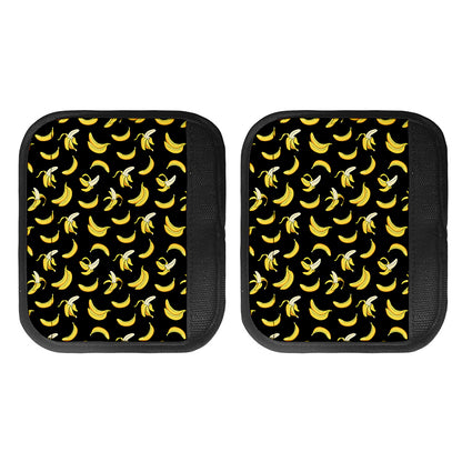 Black Cartoon Banana Pattern Print Handle Covers