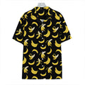 Black Cartoon Banana Pattern Print Hawaiian Shirt