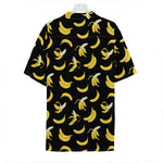 Black Cartoon Banana Pattern Print Hawaiian Shirt