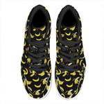 Black Cartoon Banana Pattern Print High Top Leather Sneakers