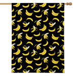Black Cartoon Banana Pattern Print House Flag