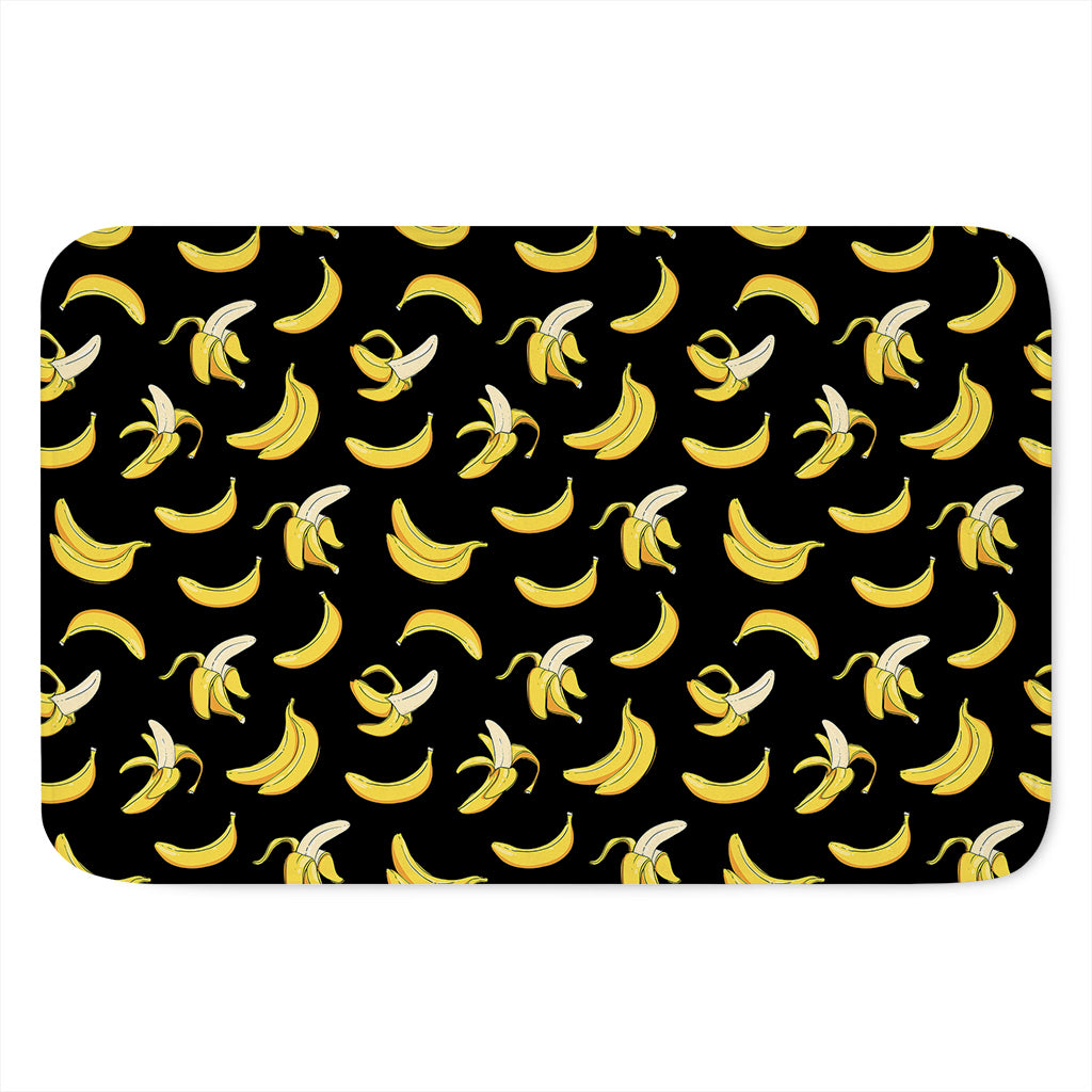 Black Cartoon Banana Pattern Print Indoor Door Mat