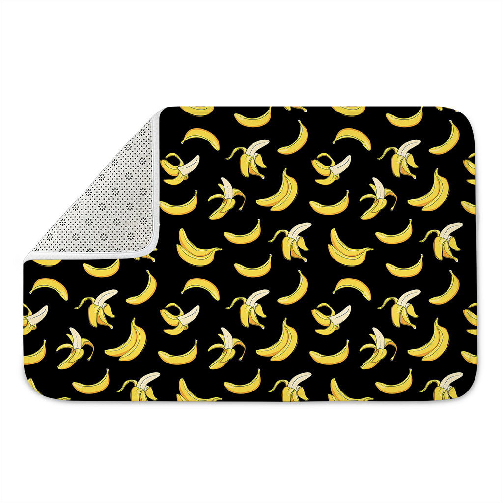 Black Cartoon Banana Pattern Print Indoor Door Mat