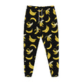Black Cartoon Banana Pattern Print Jogger Pants