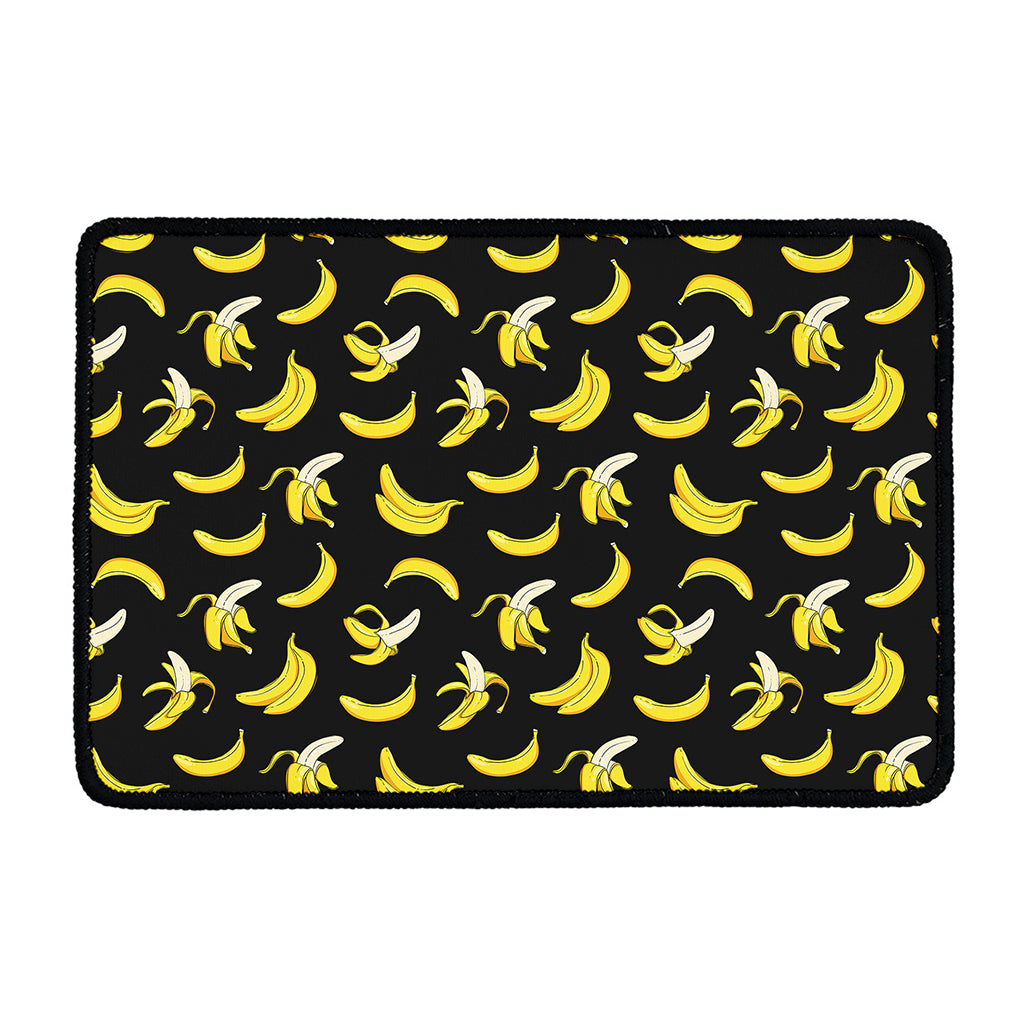 Black Cartoon Banana Pattern Print Kitchen Mat