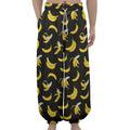 Black Cartoon Banana Pattern Print Lantern Pants
