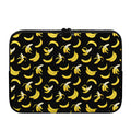 Black Cartoon Banana Pattern Print Laptop Sleeve