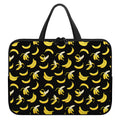 Black Cartoon Banana Pattern Print Laptop Sleeve With Handle