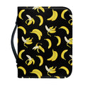 Black Cartoon Banana Pattern Print Leather Bible Cover