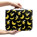 Black Cartoon Banana Pattern Print Leather Bible Cover