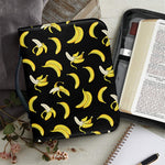 Black Cartoon Banana Pattern Print Leather Bible Cover