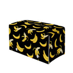 Black Cartoon Banana Pattern Print Leather Tissue Box Cover