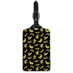 Black Cartoon Banana Pattern Print Luggage Tag