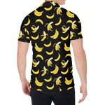 Black Cartoon Banana Pattern Print Men's Shirt