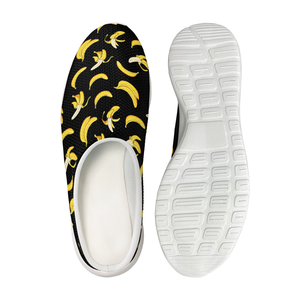 Black Cartoon Banana Pattern Print Mesh Casual Shoes