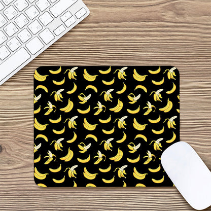 Black Cartoon Banana Pattern Print Mouse Pad