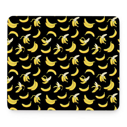 Black Cartoon Banana Pattern Print Mouse Pad