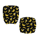 Black Cartoon Banana Pattern Print Office Chair Cover