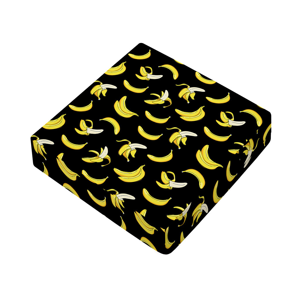 Black Cartoon Banana Pattern Print Outdoor Seat Cushion Cover