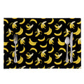 Black Cartoon Banana Pattern Print Placemat