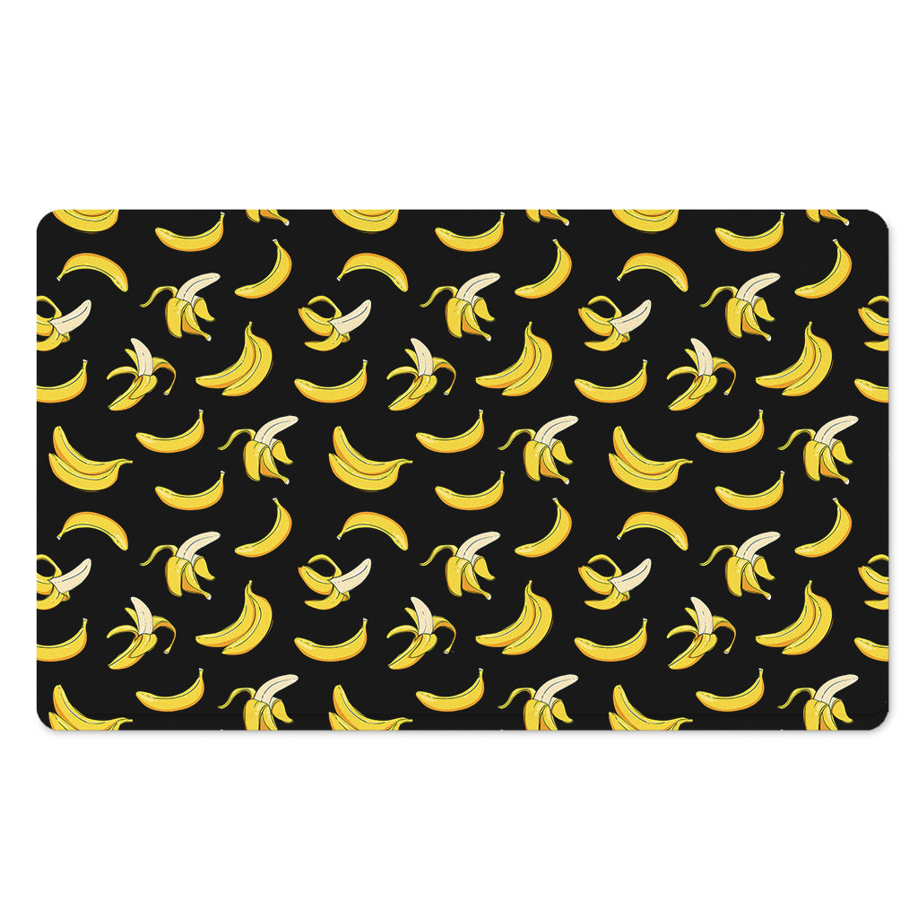 Black Cartoon Banana Pattern Print Polyester Doormat