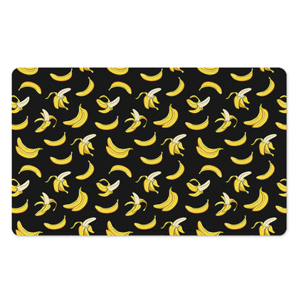 Black Cartoon Banana Pattern Print Polyester Doormat
