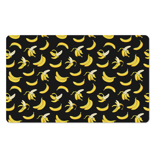 Black Cartoon Banana Pattern Print Polyester Doormat