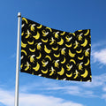 Black Cartoon Banana Pattern Print Polyester Flag