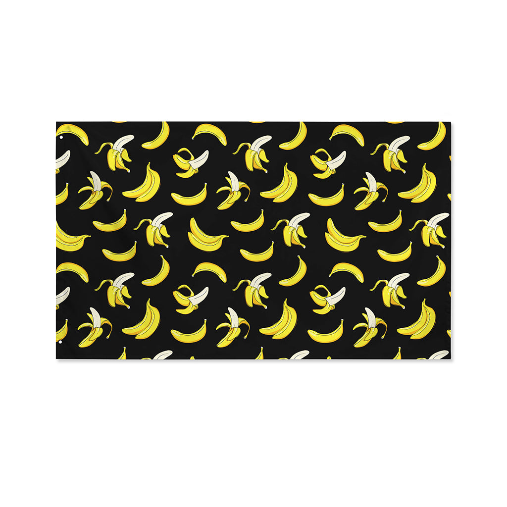Black Cartoon Banana Pattern Print Polyester Flag