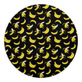 Black Cartoon Banana Pattern Print Round Blanket