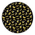Black Cartoon Banana Pattern Print Round Floor Mat