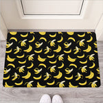 Black Cartoon Banana Pattern Print Rubber Doormat