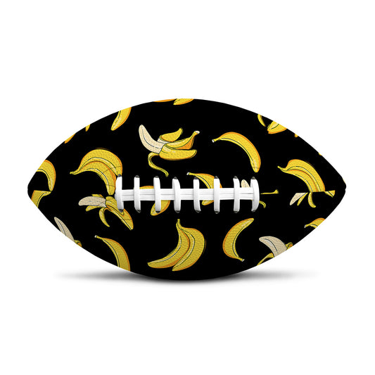 Black Cartoon Banana Pattern Print Rugby Ball