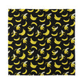 Black Cartoon Banana Pattern Print Silk Bandana