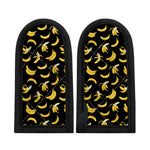 Black Cartoon Banana Pattern Print Skillet Handle Cover
